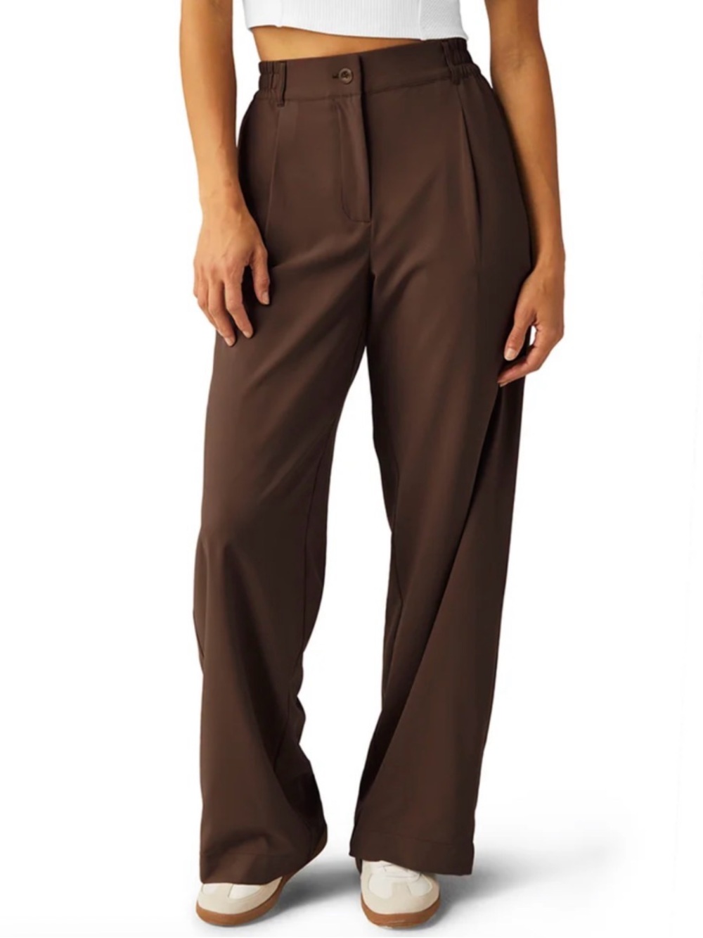 Beyond Yoga Brown Wide Leg Status Trousers